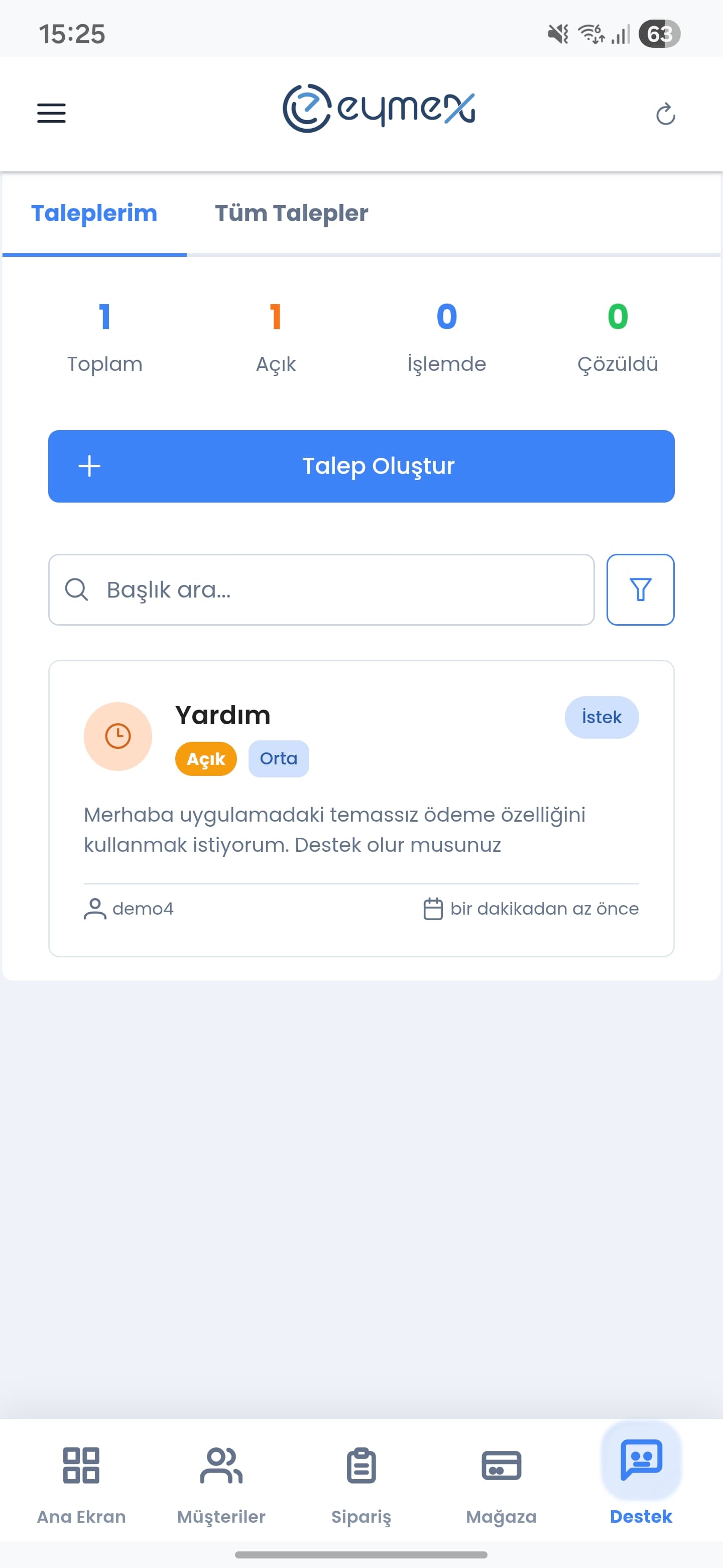 Eymex Destek - Yardım ve destek sistemi
