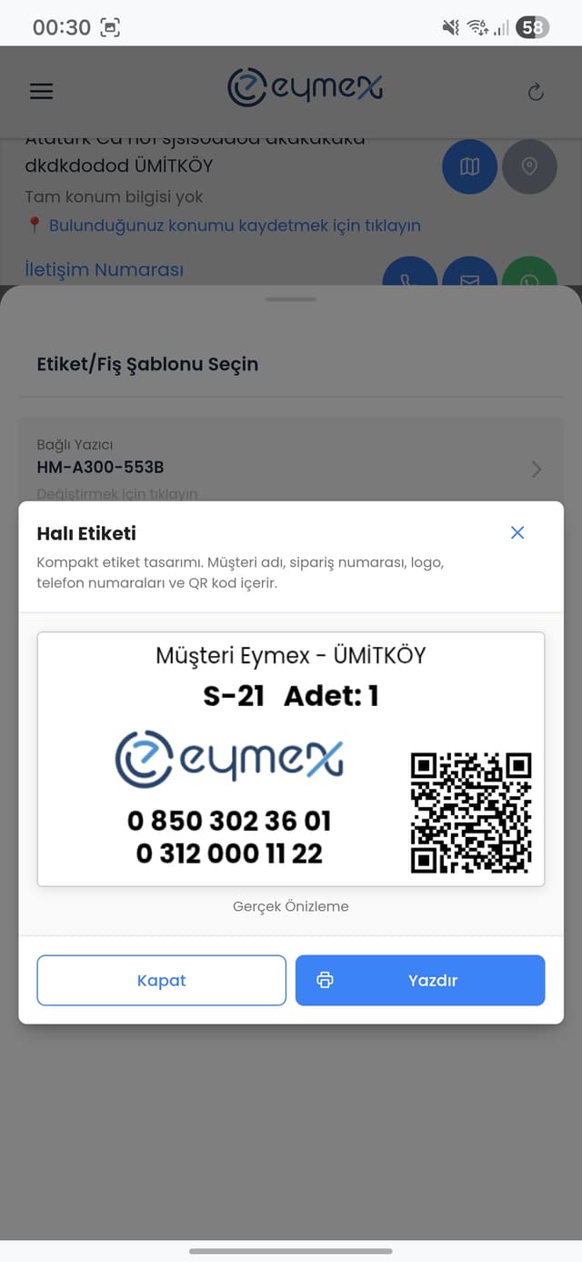 QR Kodlu Sipariş Takibi - Her etikette QR kod ile müşterileriniz siparişlerini anında takip edebilir. Profesyonel ve modern çözüm.