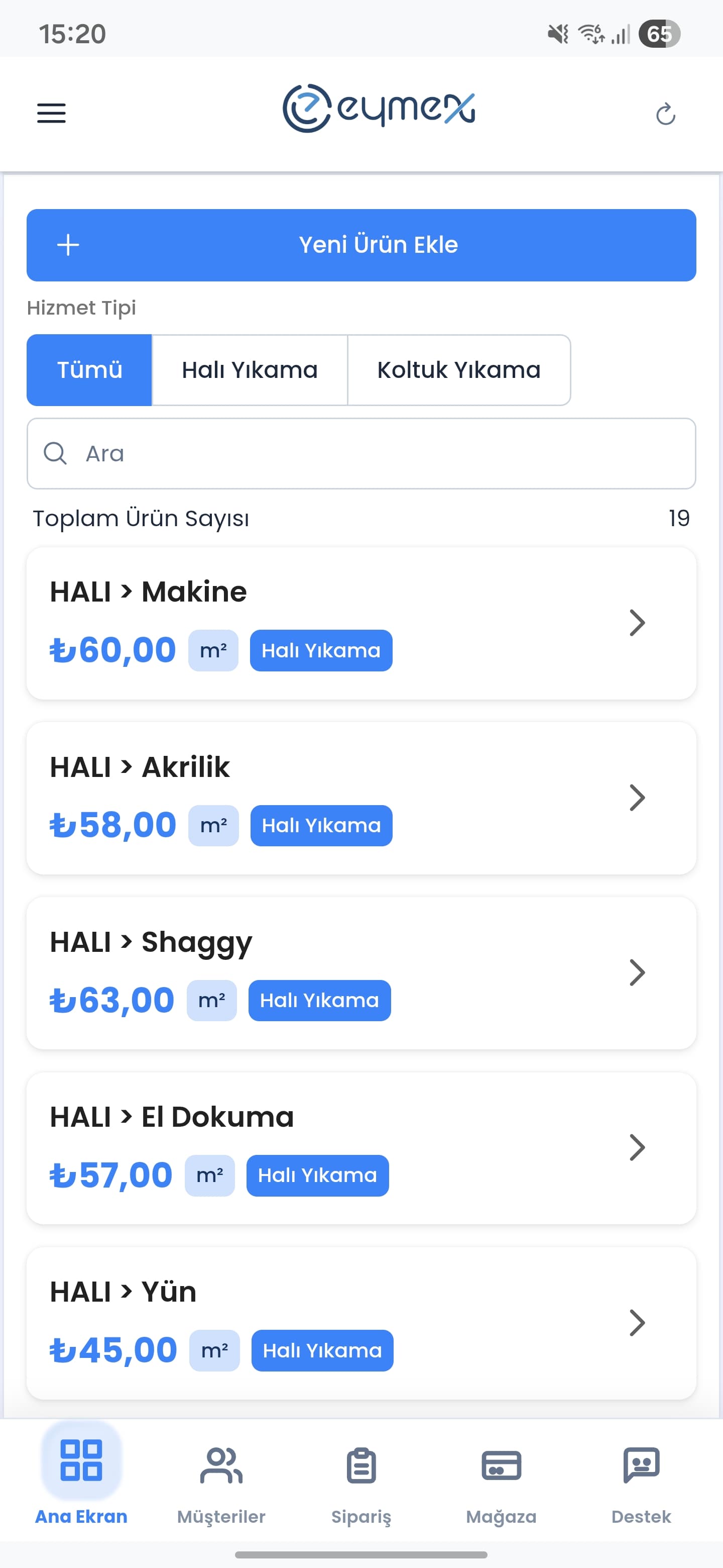 Eymex Ürünler - Hizmet ve ürün tanımlamaları